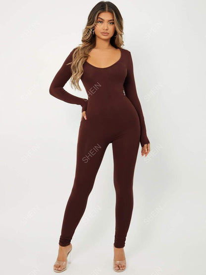 SHEIN SXY Mono unitard de cuello scoop Mujer