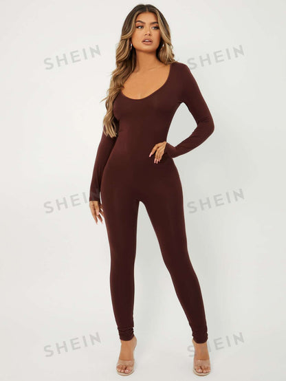 SHEIN SXY Mono unitard de cuello scoop Mujer